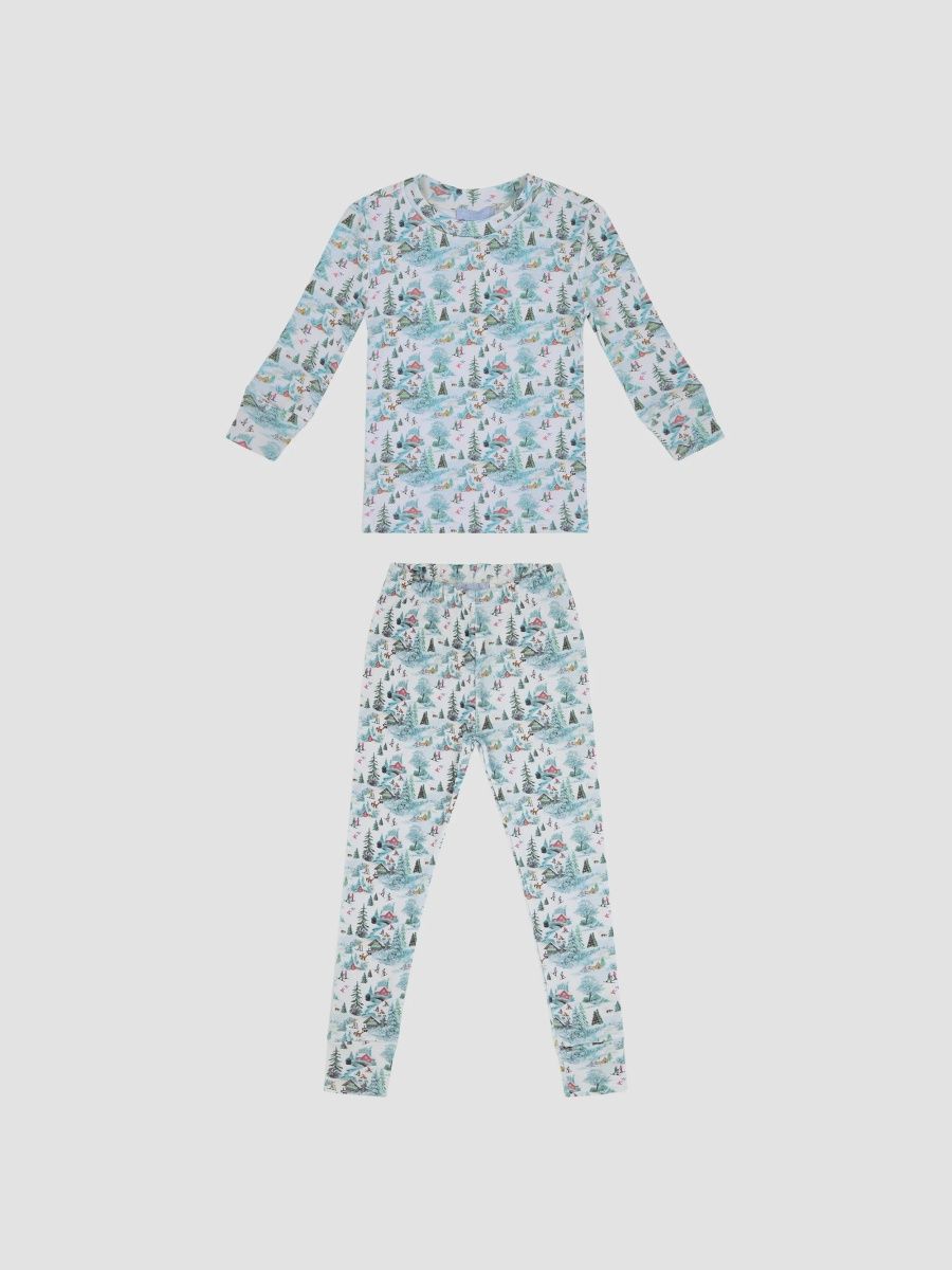 Hill House Home Girl's Little Girl's & Girl's The Tiny Sully Pajama Set - Winter Sprigs, Red - Size 8