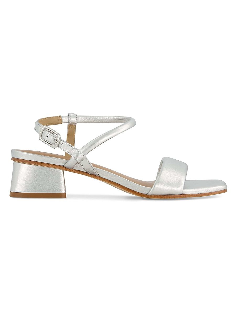 Women's Josei Low Heel Sandals - Silver - Size 11