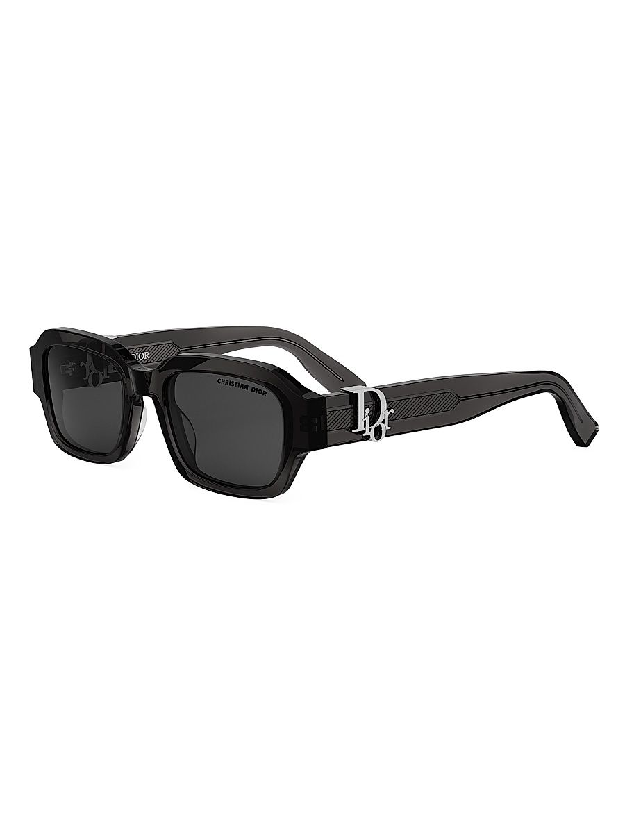 Men's DiorOblique S2I 52MM Rectangular Sunglasses - Black Grey