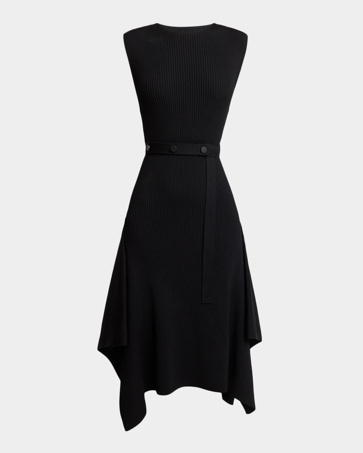 Artemis Sleeveless Rib Knit Belted Midi Dress