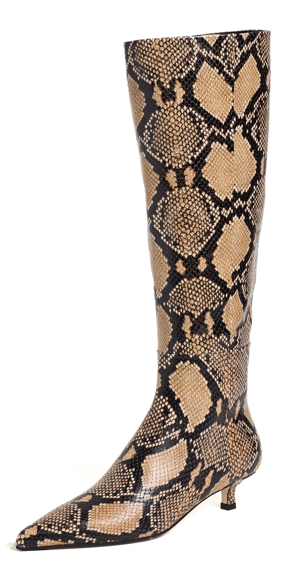 AEYDE Sabrina Snake Print Calf Leather Boots Hazelnut 38