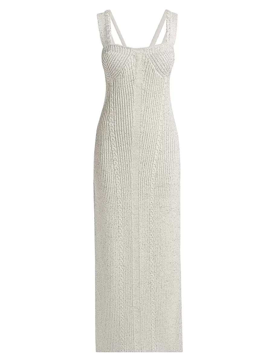 Women's Indiyah Rib-Knit Metallic Dress - Stellar - Size Medium