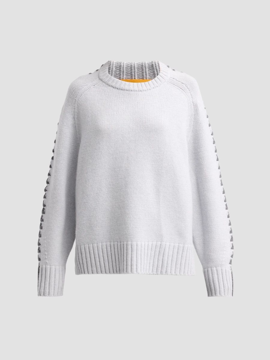 Guest in Residence Women's Colorblocked Cashmere Sweater - Marble Charcoal - Size XXS