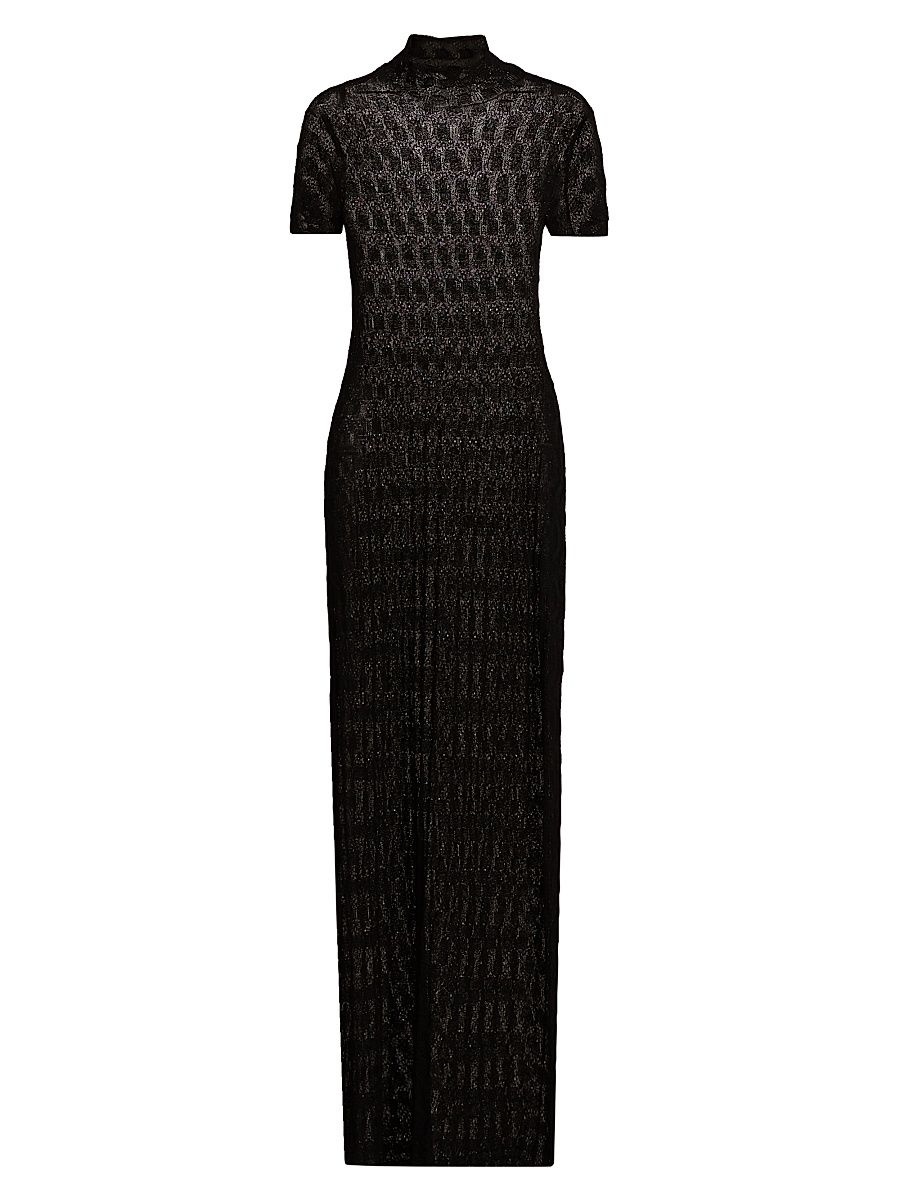 Women's Zein Geo Textured Maxi Dress - Black - Size XL