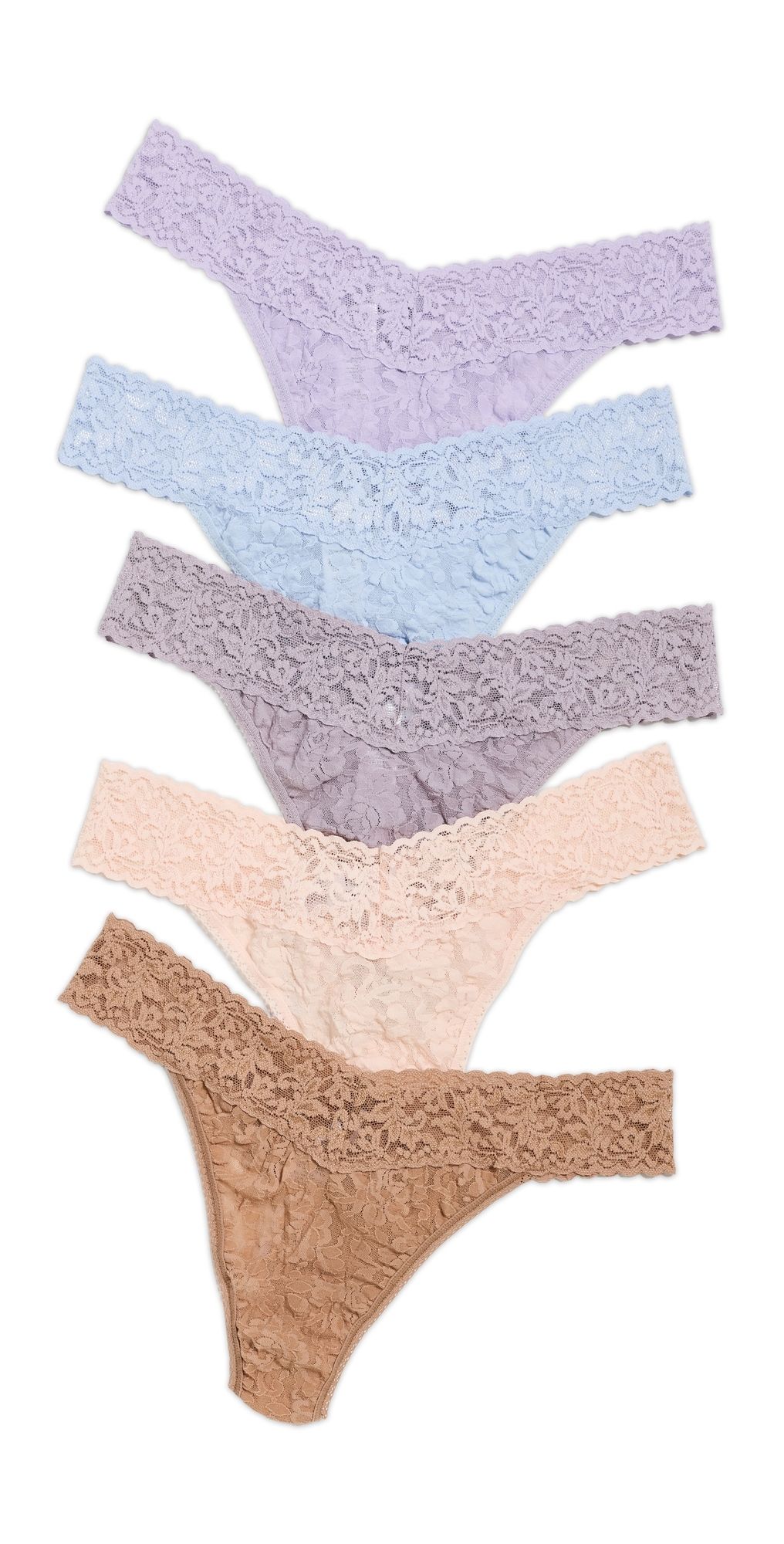 Hanky Panky Signature Lace Original Rise Thong 5 Pack Pqbf One Size