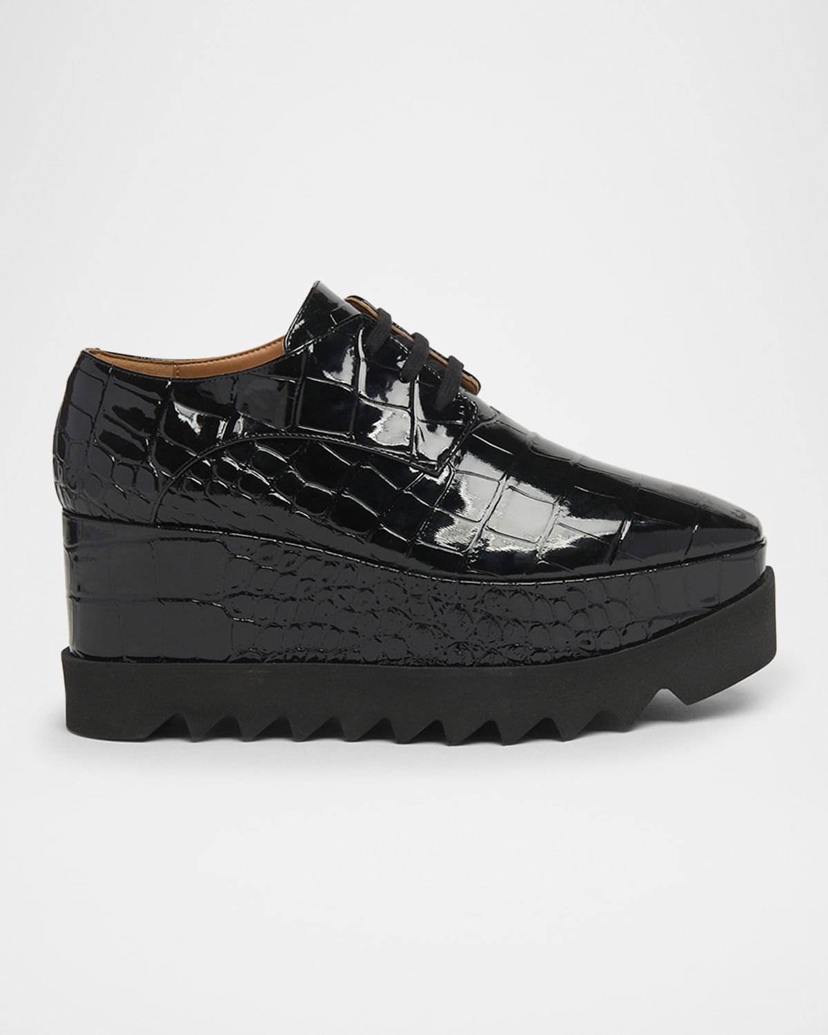 Elyse Croc-Embossed Patent Platform Loafers