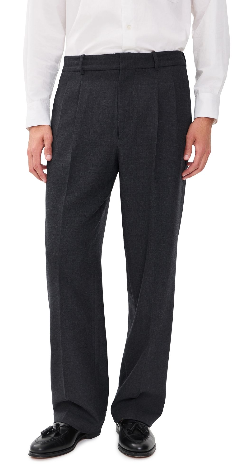 SIMKHAI Julian Pleated Trousers Charcoal 34