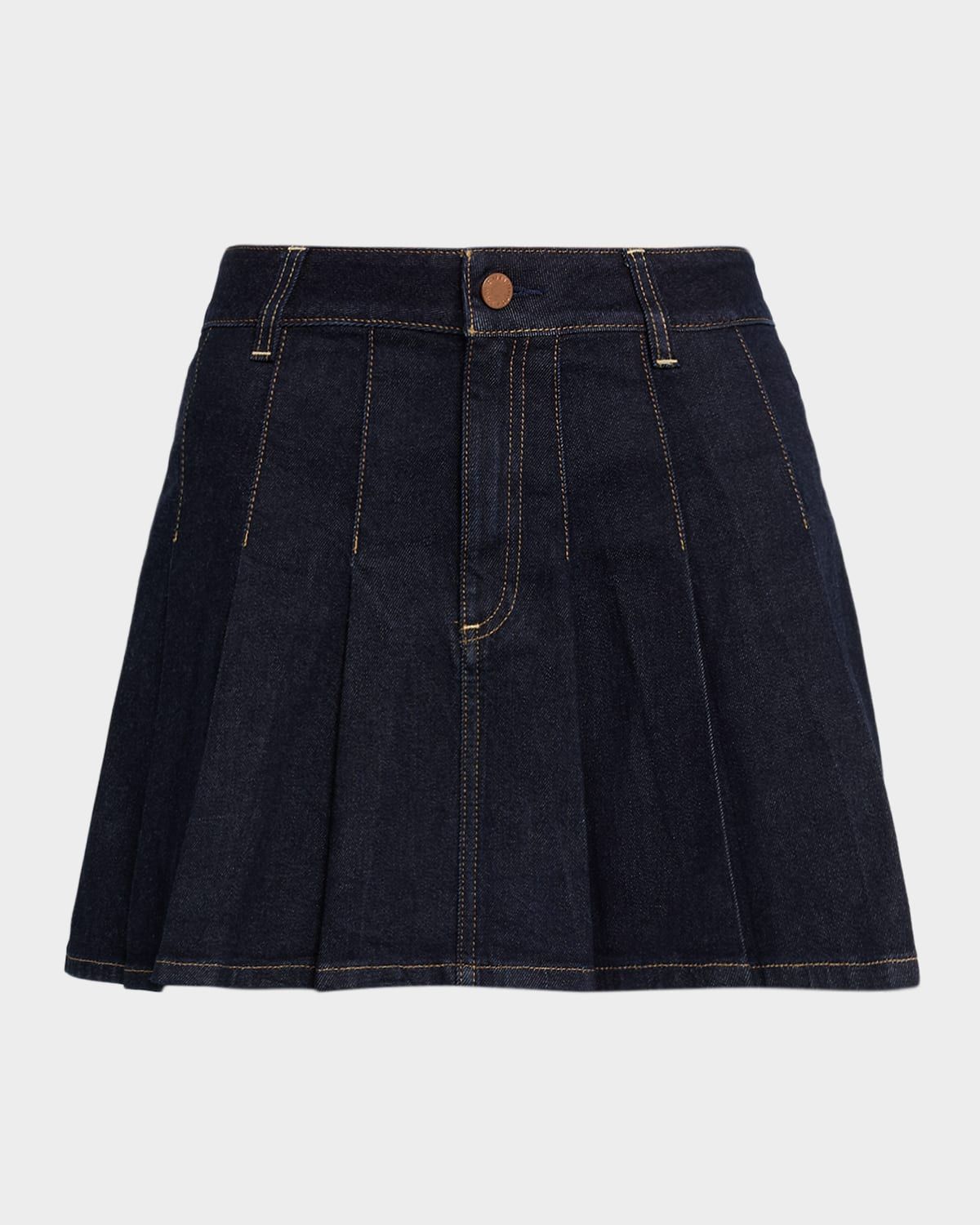Suzie Pleated Denim Mini Skirt