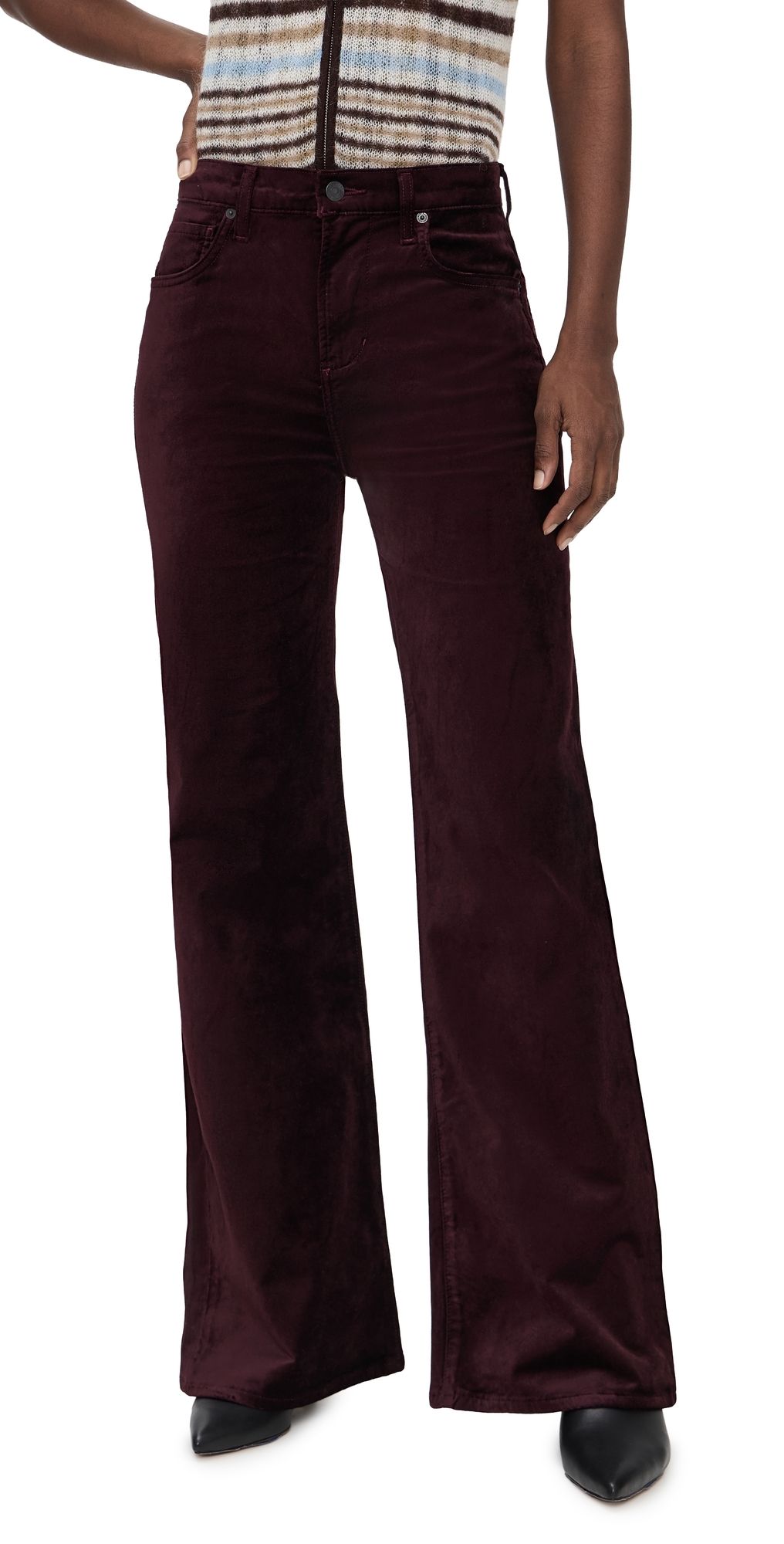 Citizens of Humanity Kimberly Velvet 70's Flare Pants Burgundy 31