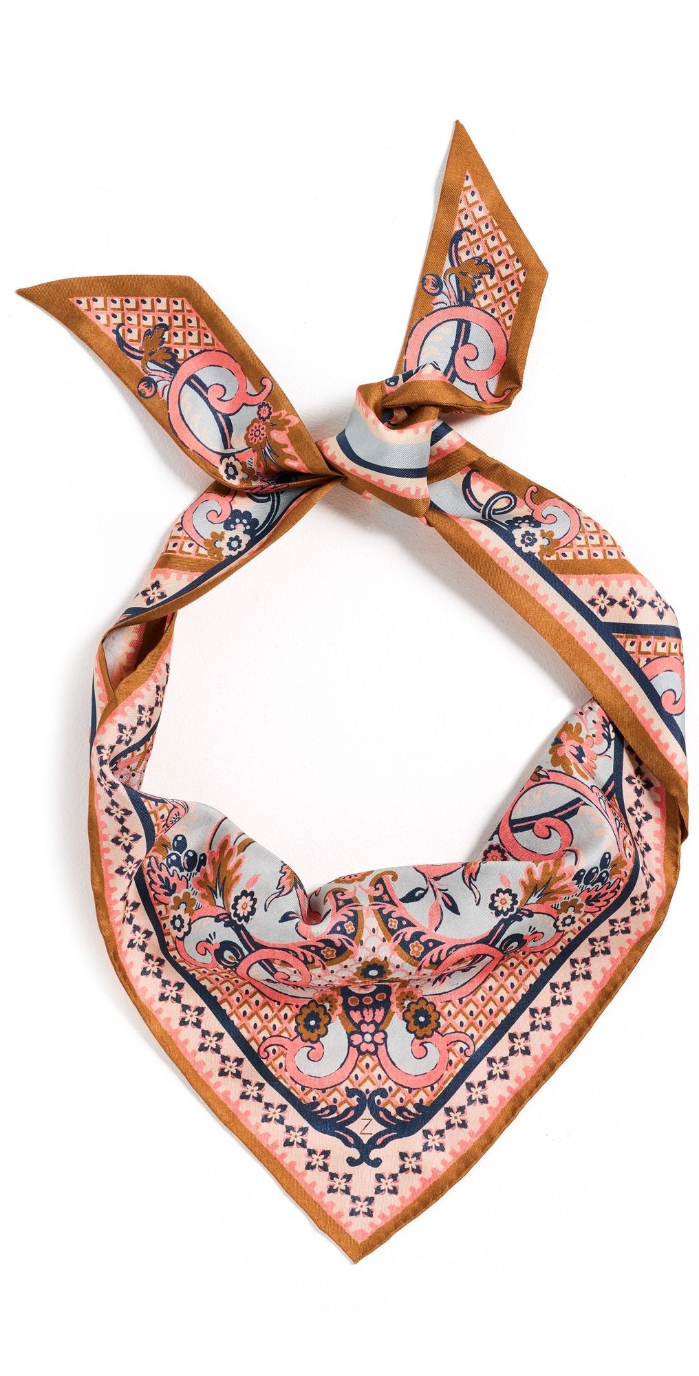 Zimmermann Printed Silk Tie Headscarf Blue Paisley Floral One Size