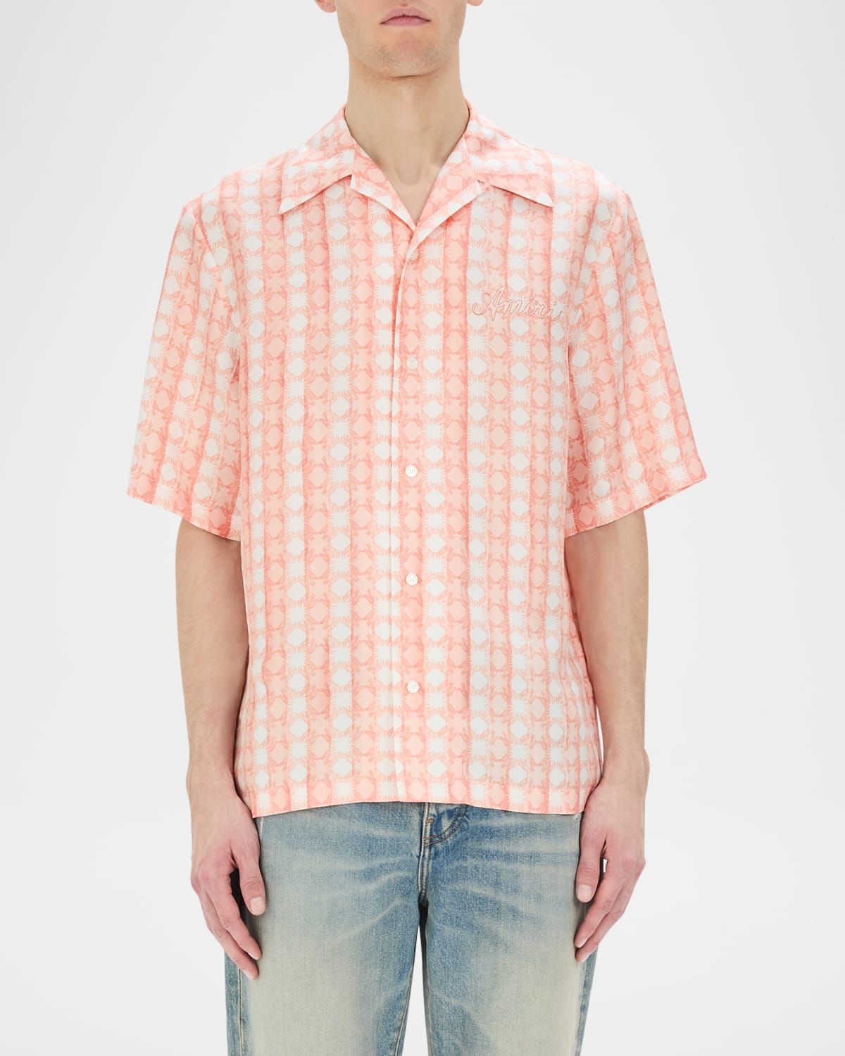 Men & apos;s Silk MA Quad Bowling Shirt