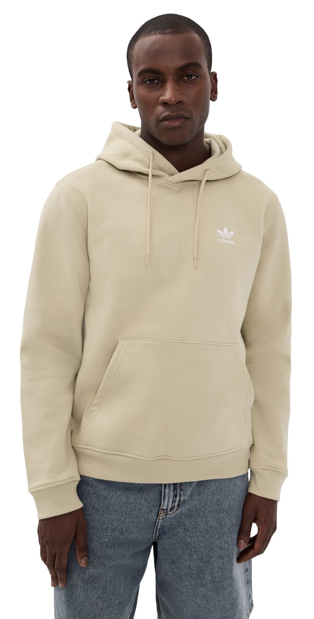 adidas Trefoil Essentials Hoodie Stone Khaki M