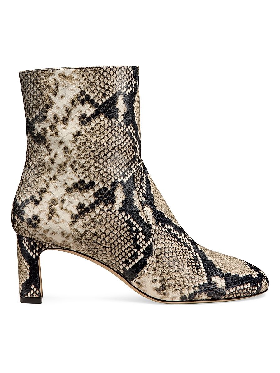 Women's Babette 60MM Snake-Embossed Leather Boots - Roccia - Size 9