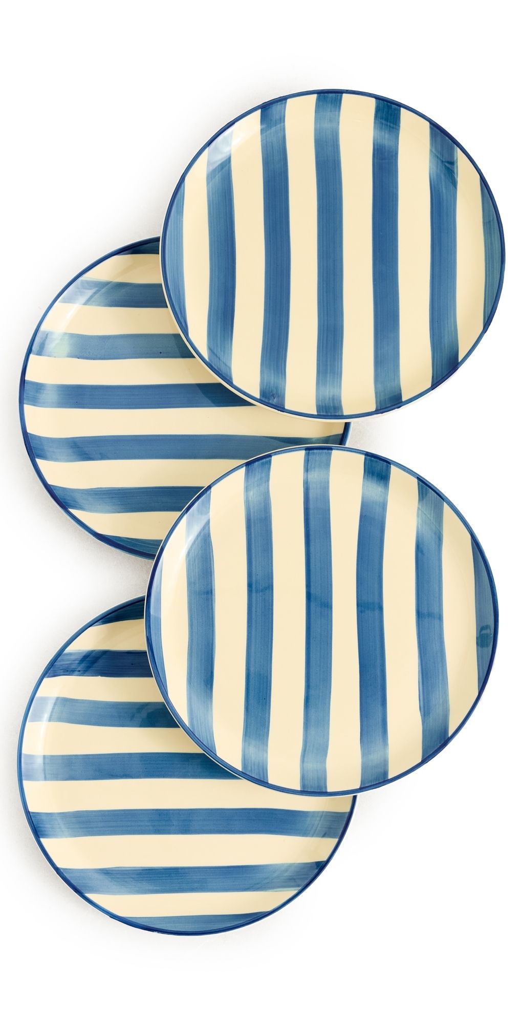 Zafferano Dinner Plates Set of 4 Blue Stripe One Size