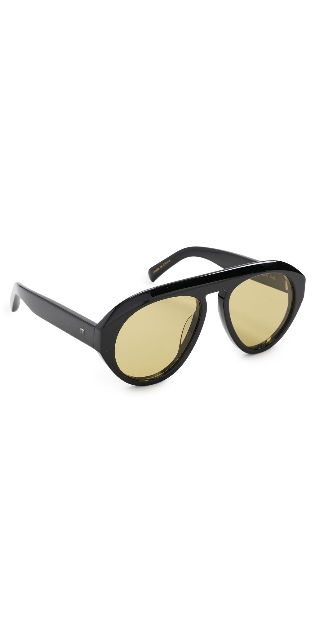 Elisa Johnson Val Sunglasses Gloss Black Olive Lens One Size