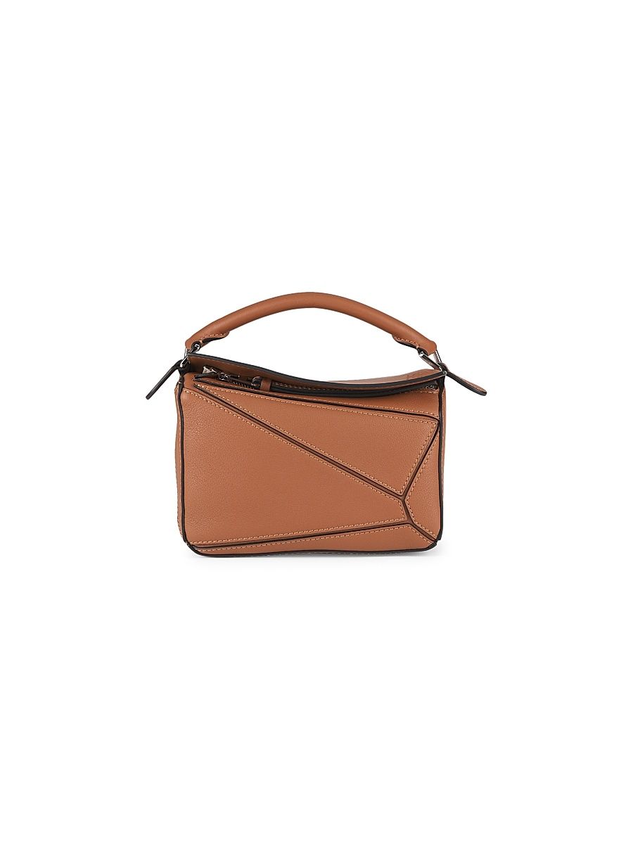 Women's Mini Puzzle Leather Bag - Tan