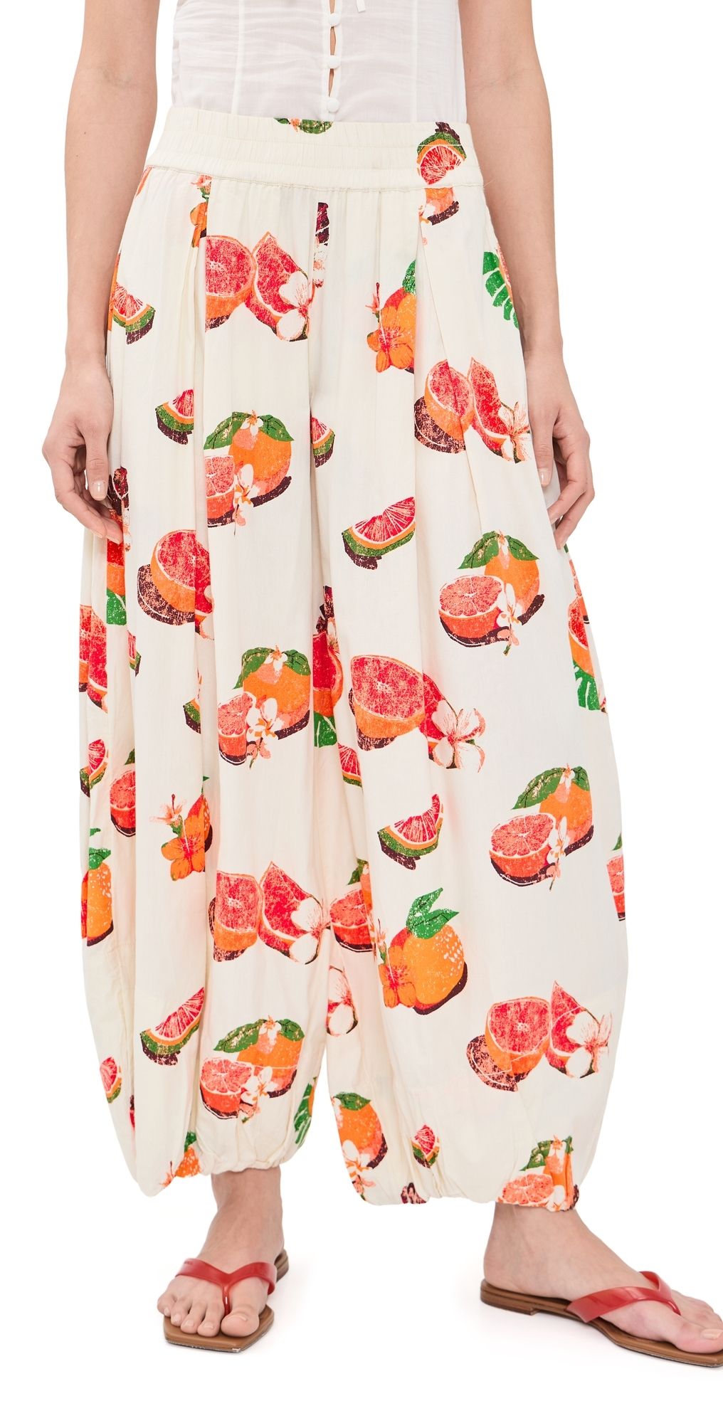 Free People Moonflower Balloon Pants Funky Fruits/Tea C M