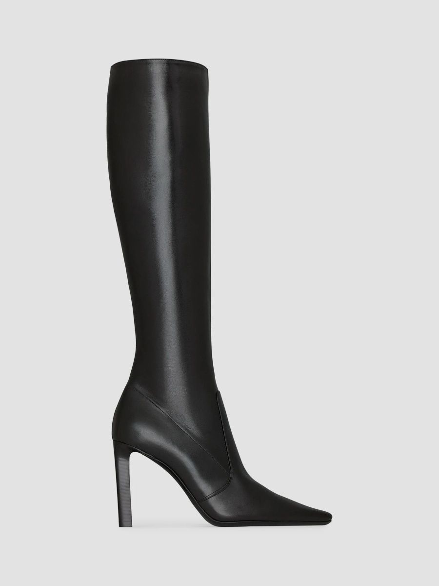 Saint Laurent Women's Francoise Boots in Smooth Leather - Black - Size 5.5