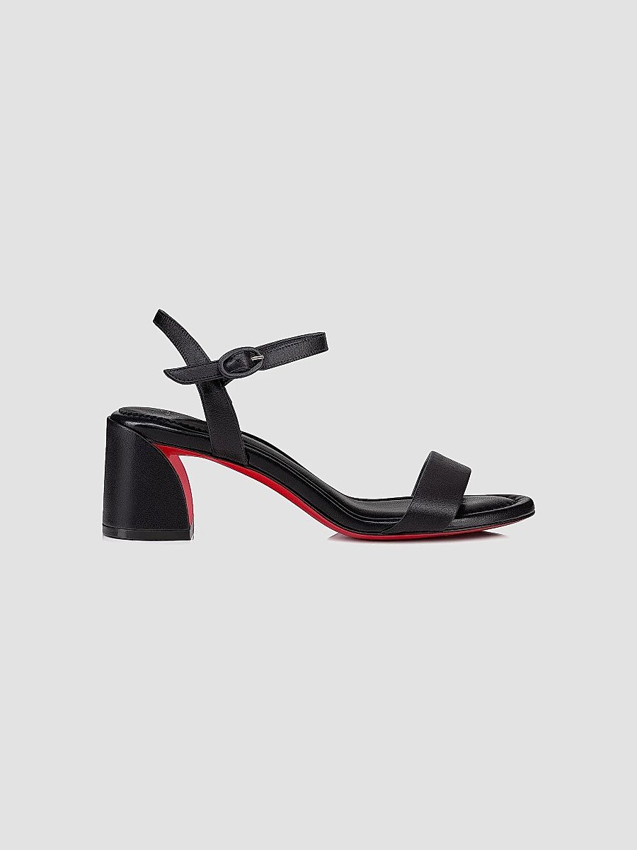 Christian Louboutin Women's Miss Jane 55MM Leather Sandals - Black - Size 10