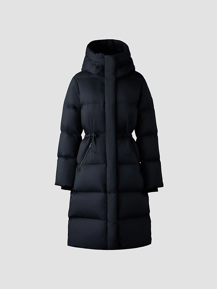 Women's Ishani Softwash Long Down Coat - Black - Size XL
