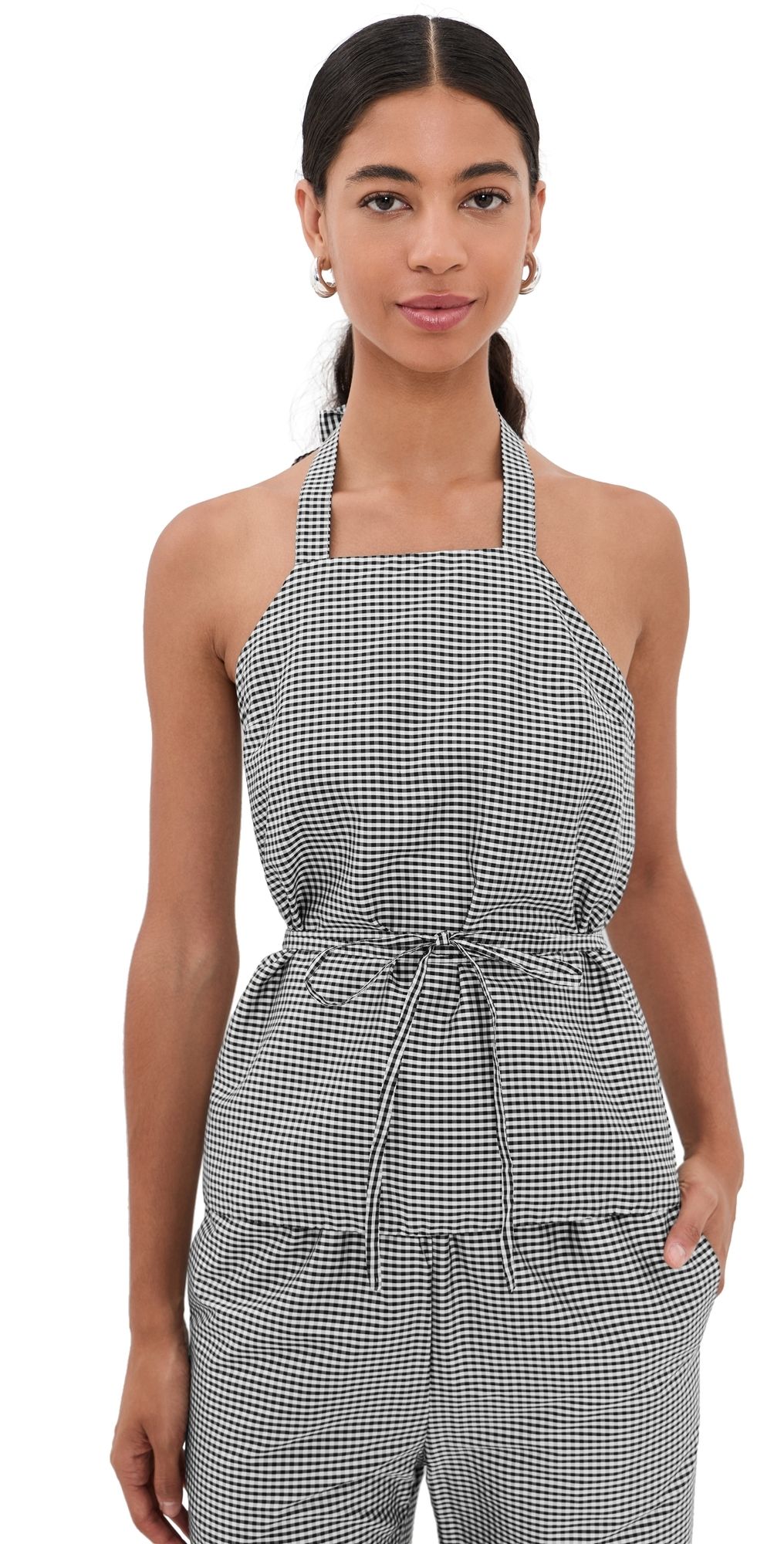 Damaris Bailey Isla Apron Top Black/White Gingham M
