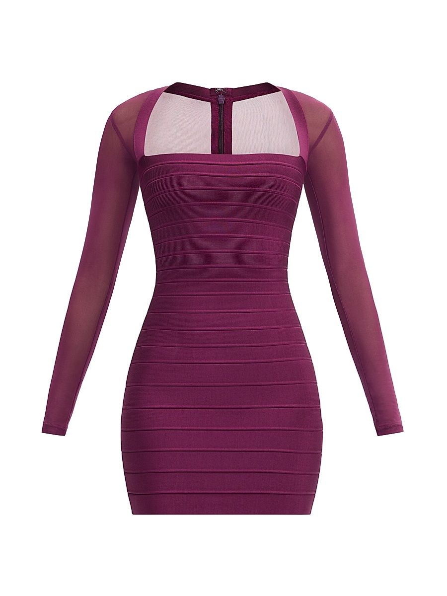 Women's The Yasmin Sheer-Sleeve Minidress - Maraschino - Size XS