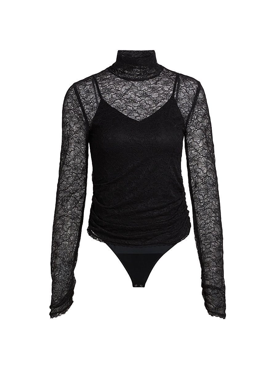 Women's Zurie Lace Bodysuit - Black - Size Large
