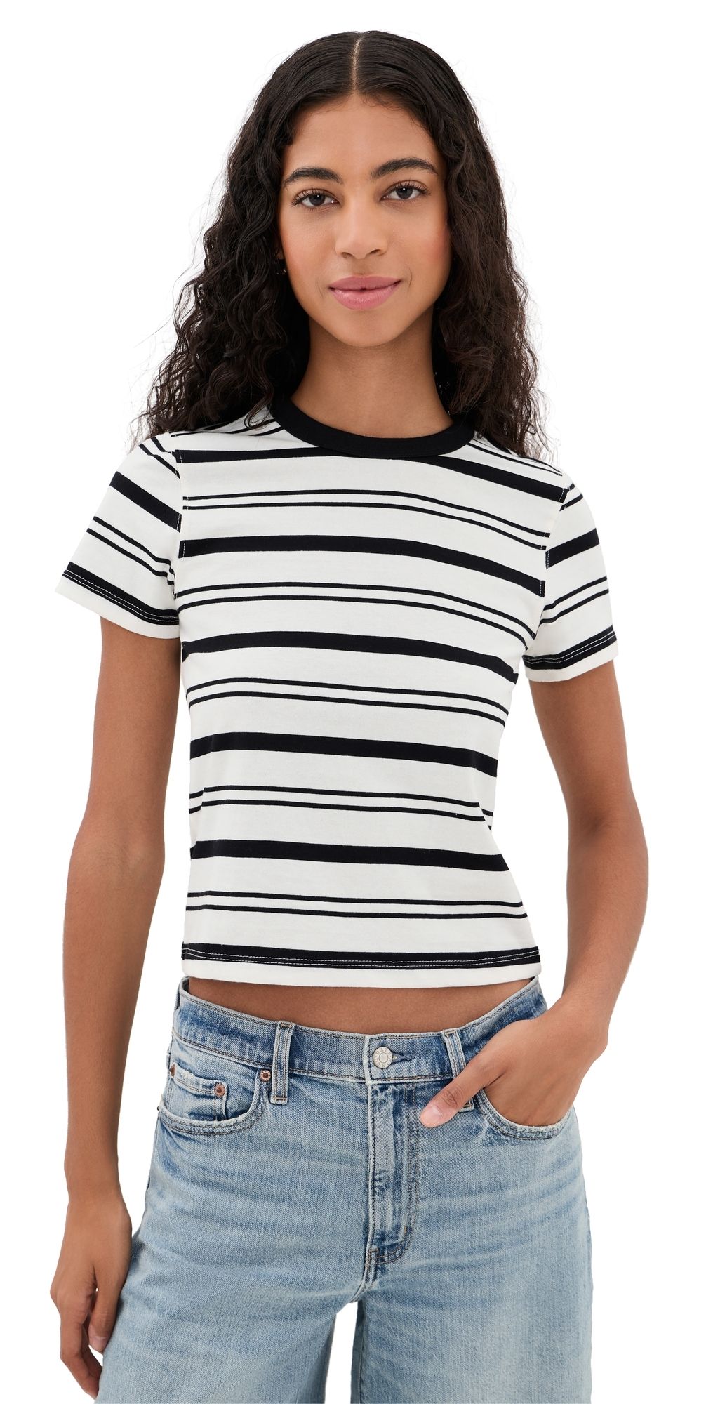 DAZE Zuma Striped Tee Scarlet Stripe XS