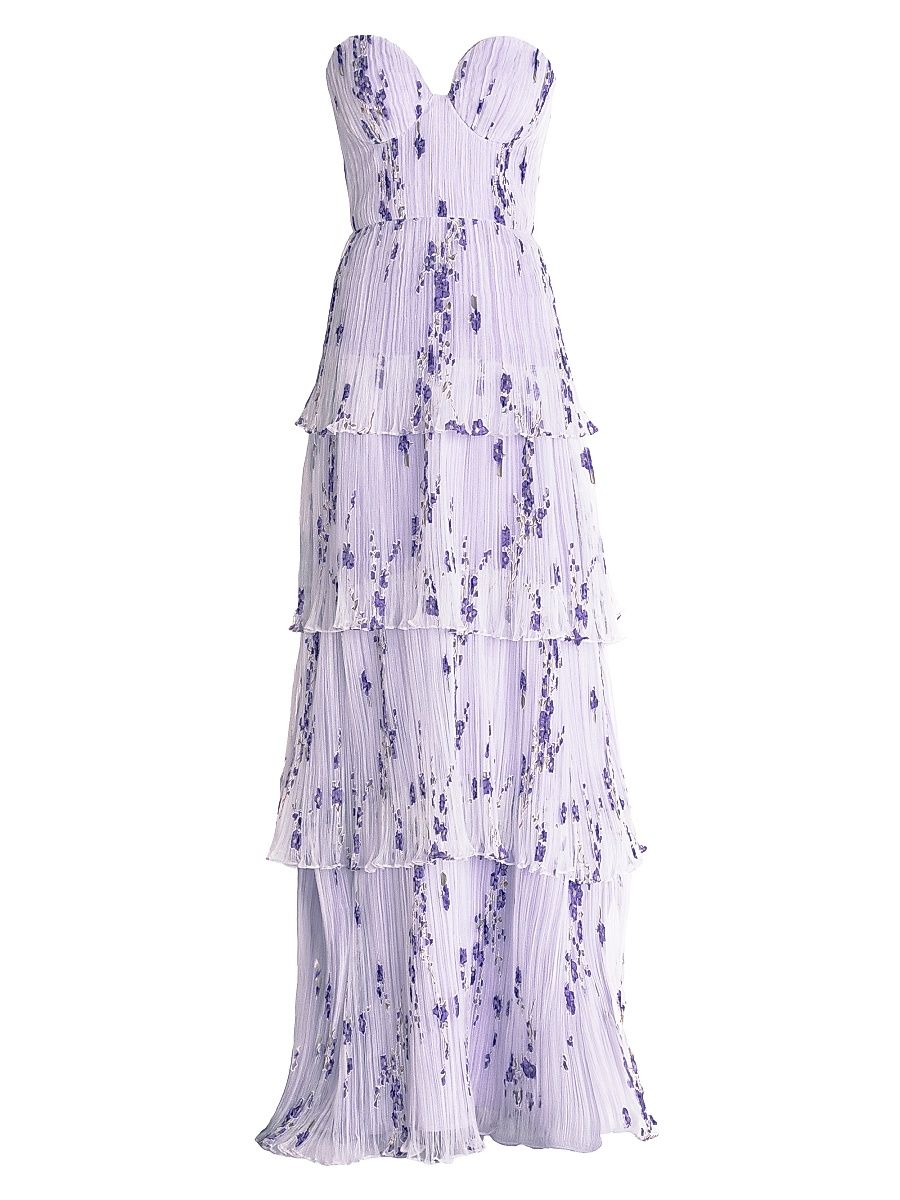 Women's Layana Floral Tiered Bustier Gown - Wisteria Multi - Size XL