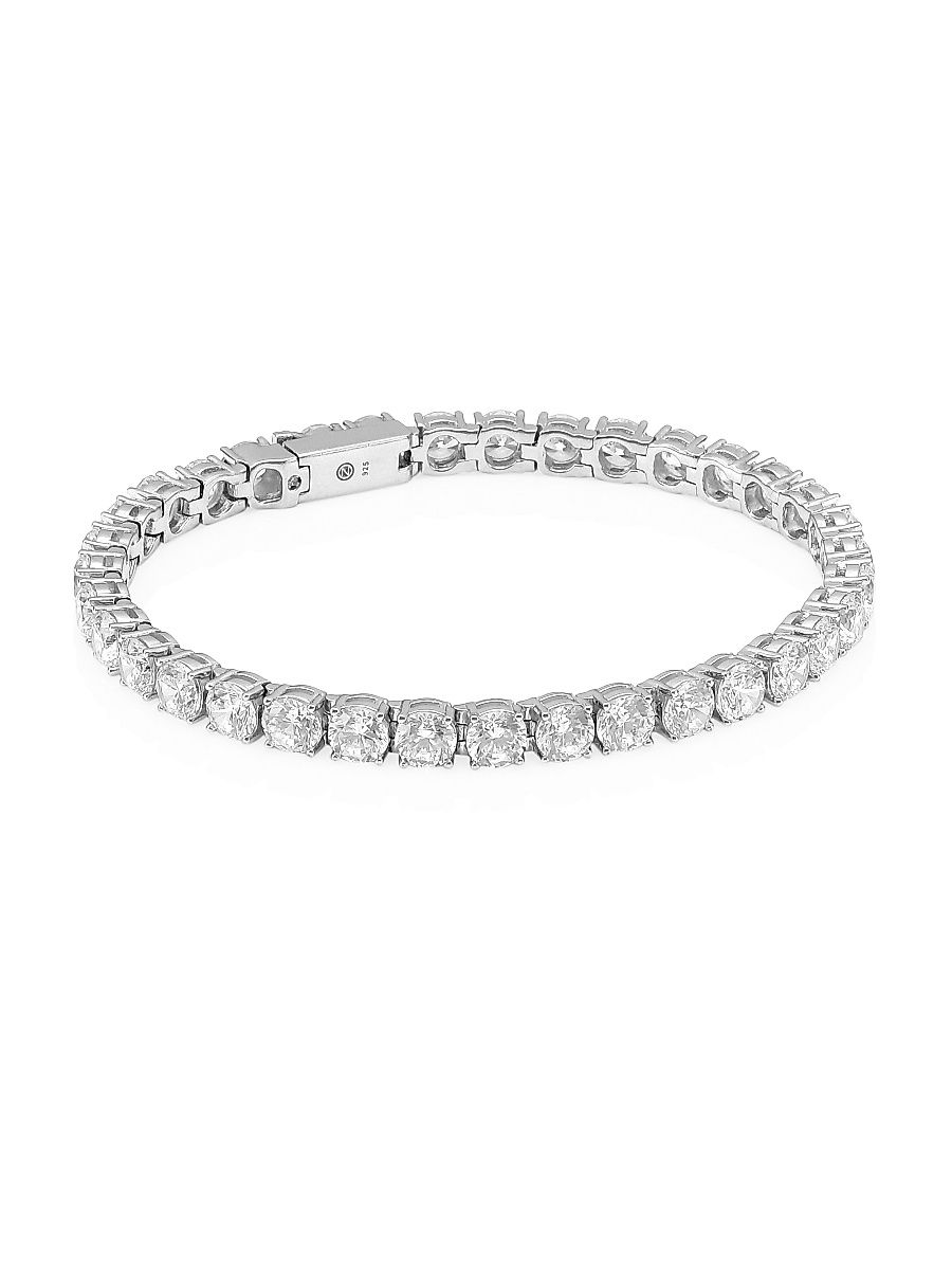 Sterling Silver & Cubic Zirconia Tennis Bracelet - Silver - Size 7.25