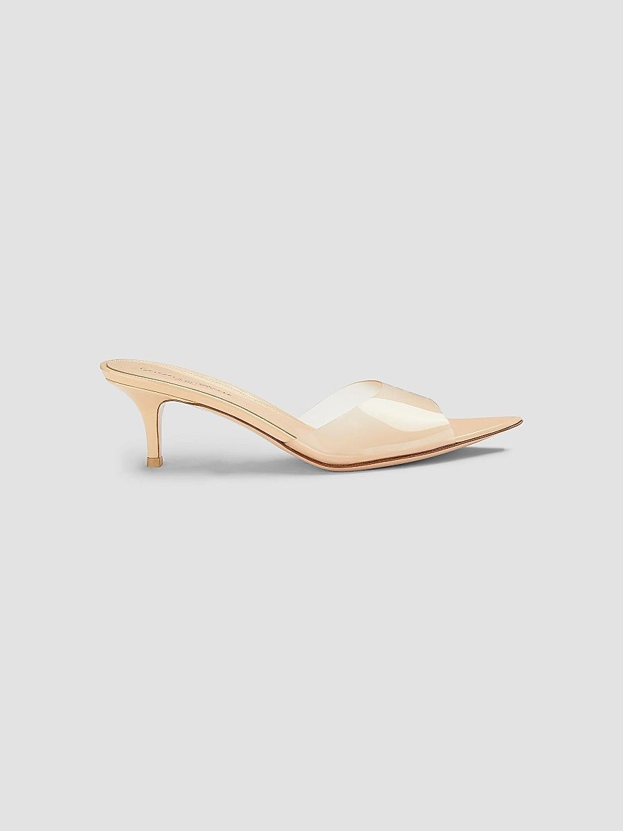 Gianvito Rossi Women's Elle 55MM Plexi Mules - Beige - Size 10