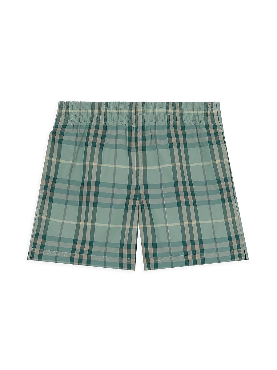 Little Boy's & Boy's Check Nylon Shorts - Gulf - Size 8