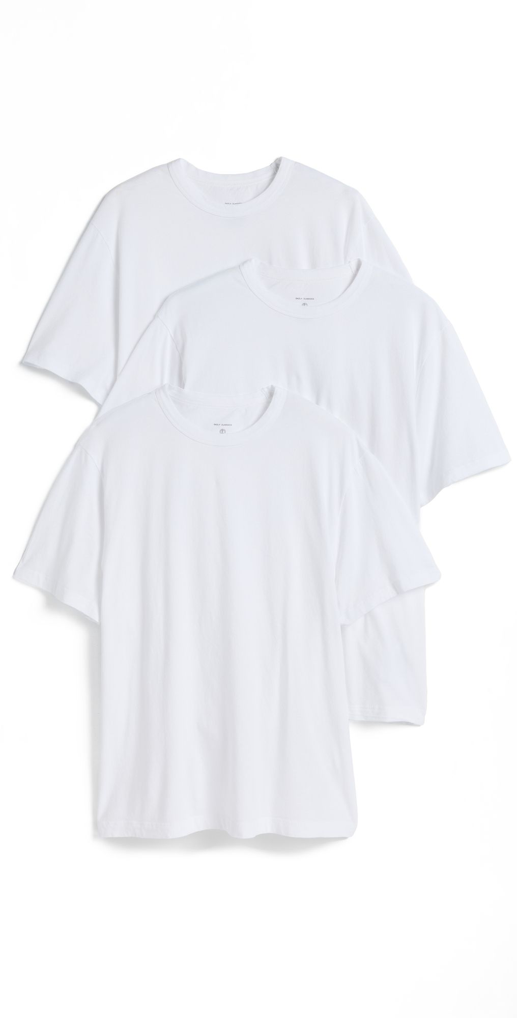Officine Generale 3 Crew Neck Tee Pack Optical White M