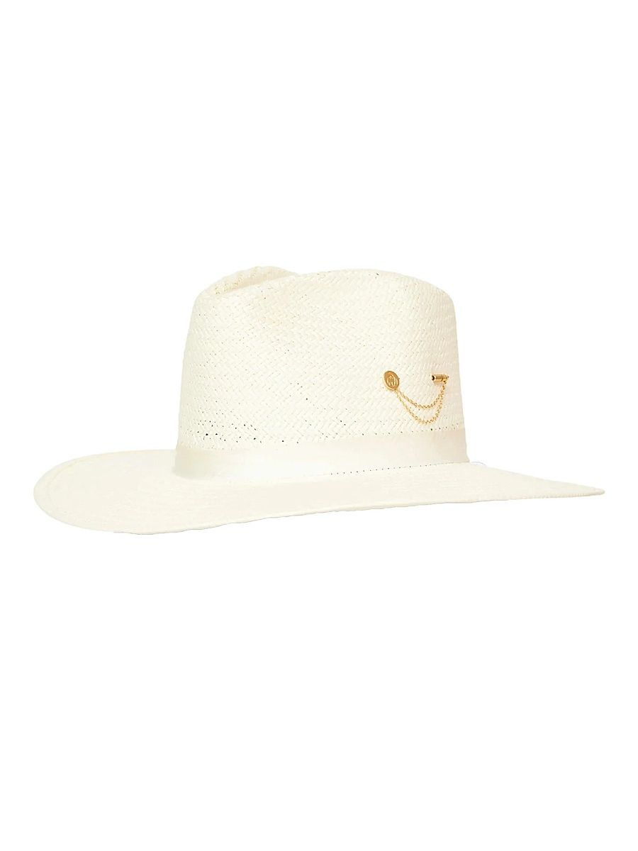 Women's Wanderer Packable Straw Fedora - Snow - Size Large
