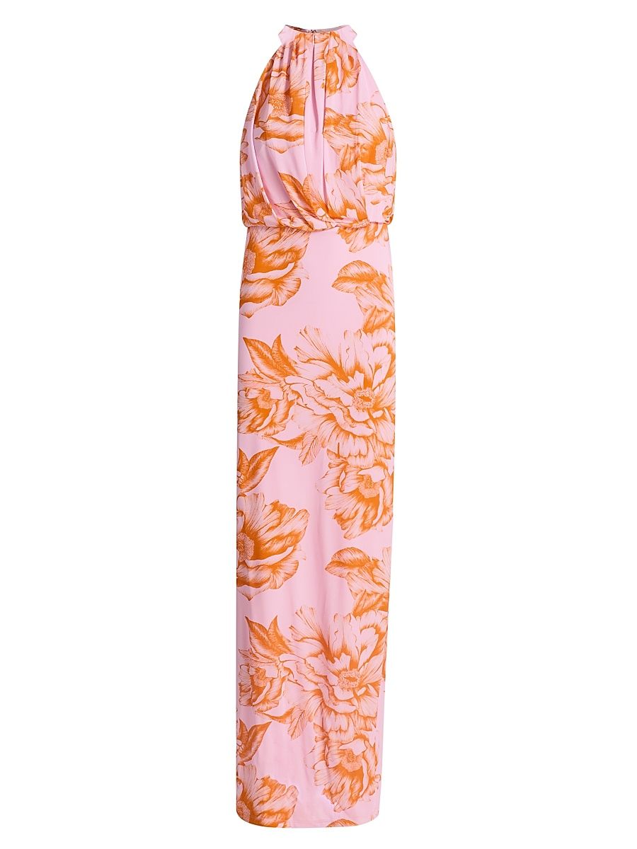 Women's Elowen Floral Halter Maxi Dress - Fleur De Peony - Size 14