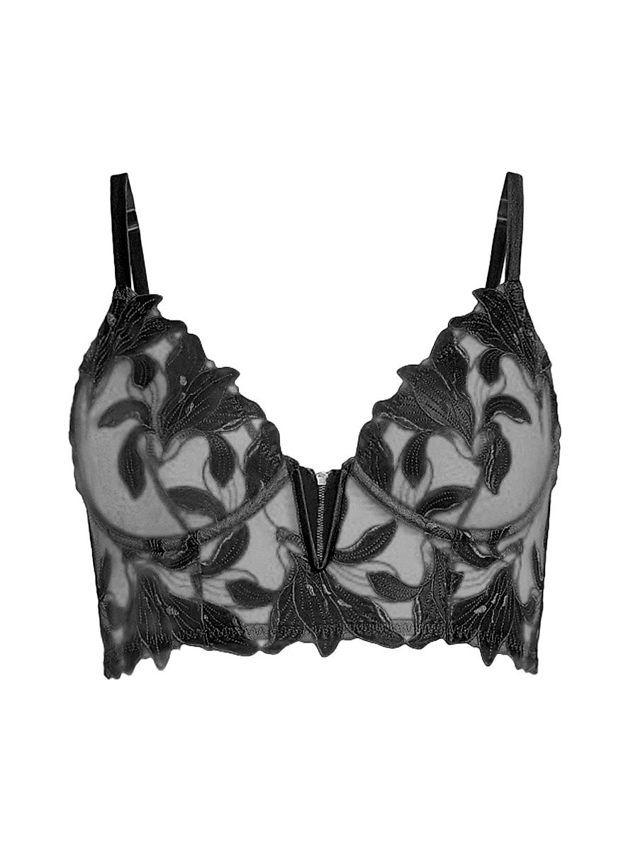 Women's Lily Lace Longline Underwire Bra - Black - Size 34DD