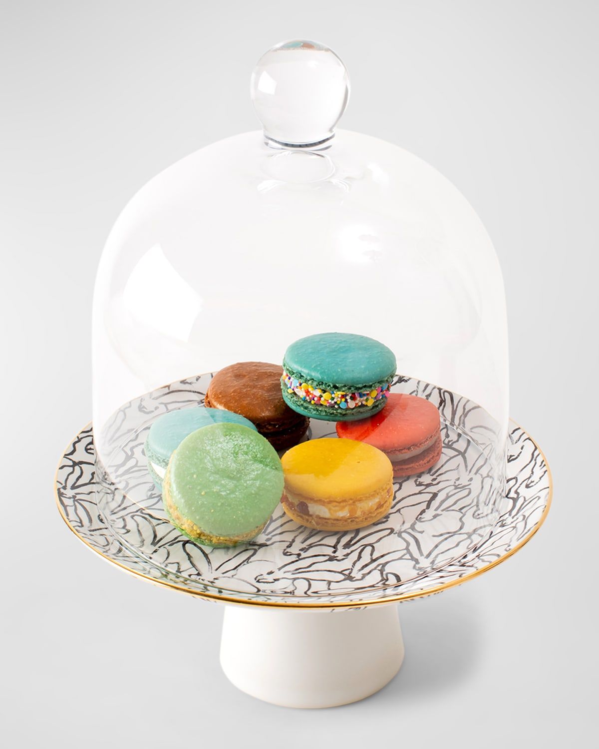 Rabbit Run Dessert Stand with Glass Dome