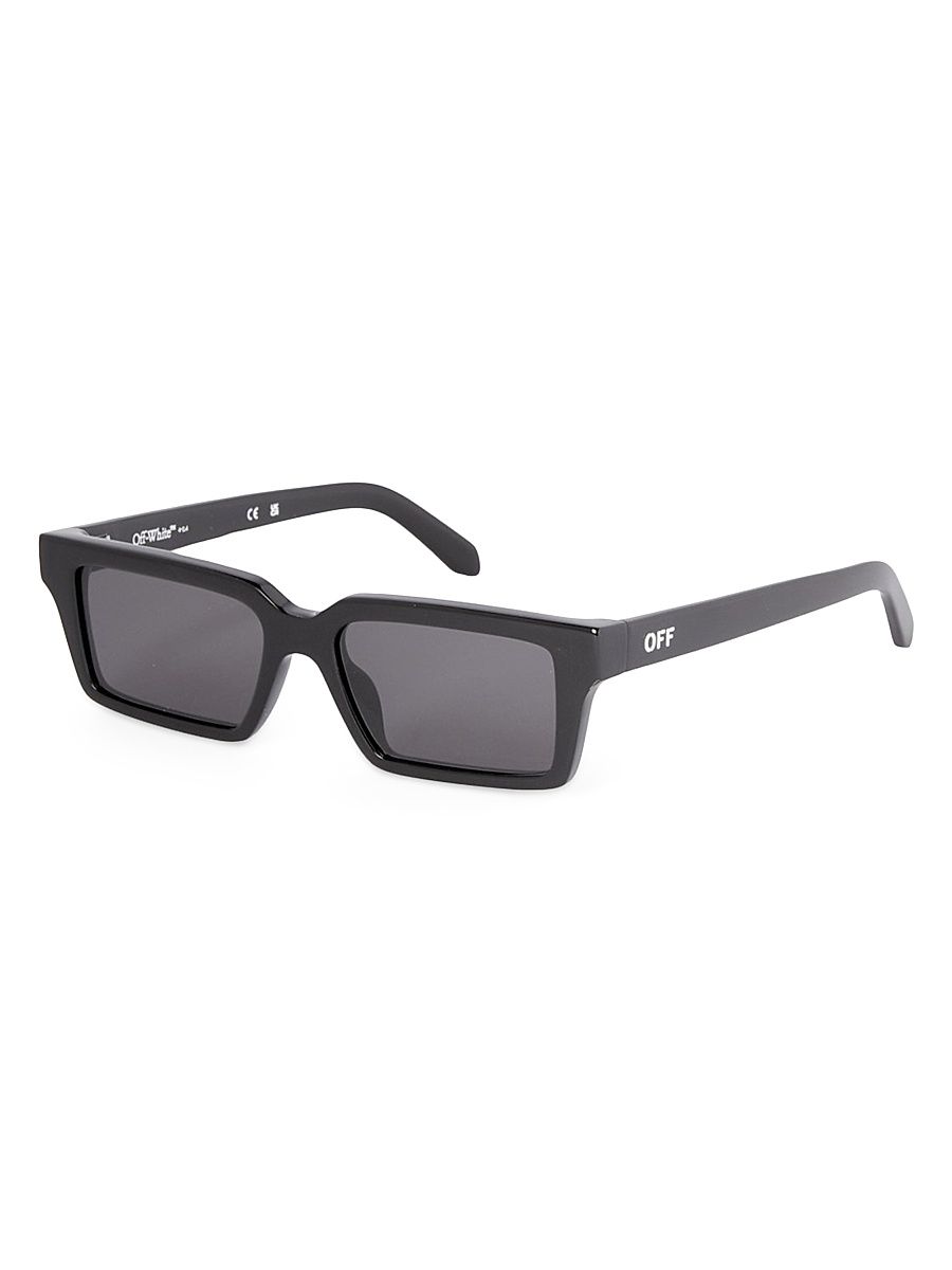 Men's Warren 54MM Rectangular Sunglasses - Black Dark Grey