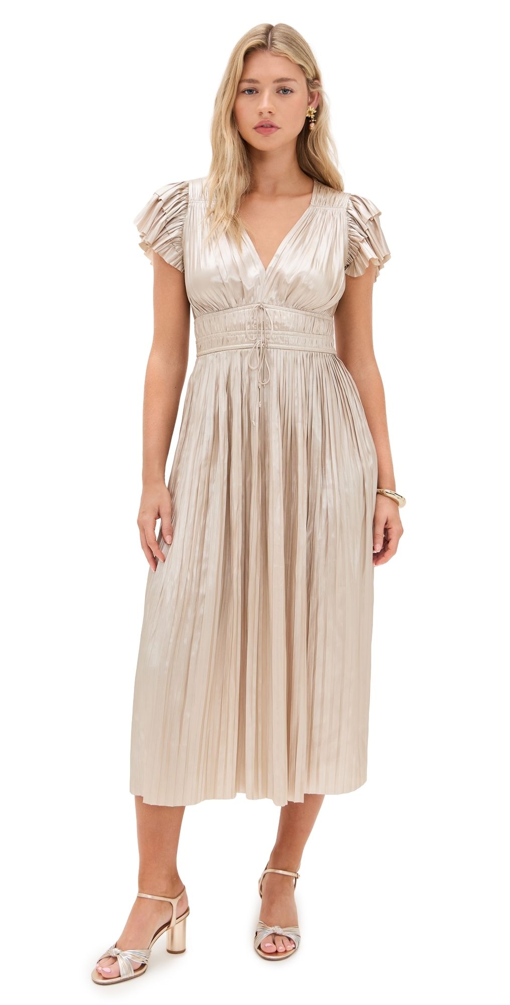 Ulla Johnson Patrice Flutter Sleeve Midi Dress Opal 2