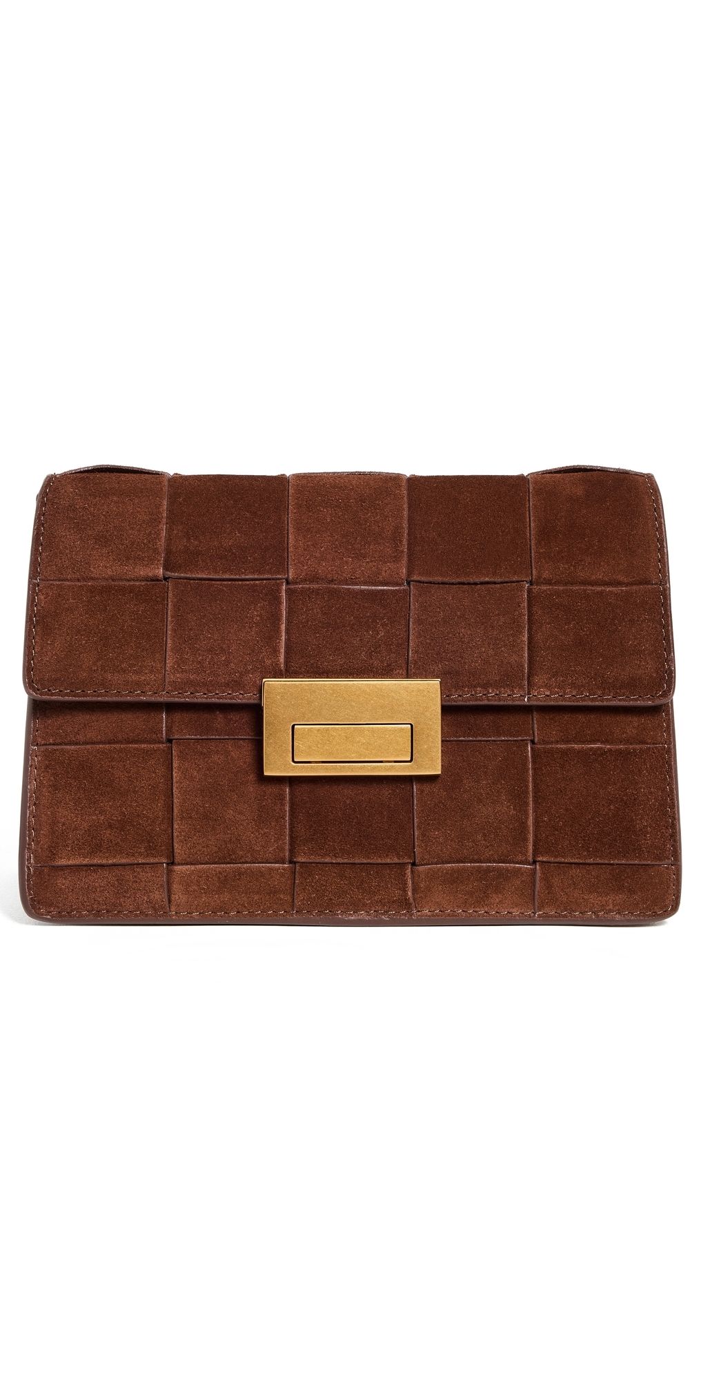 Loeffler Randall Delphine Leather Clutch Espresso One Size