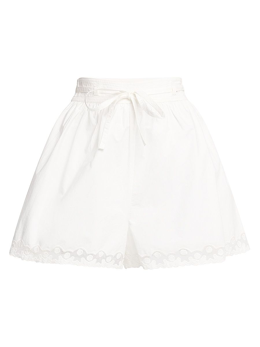 Women's Elowen Cotton Shorts - White - Size 10