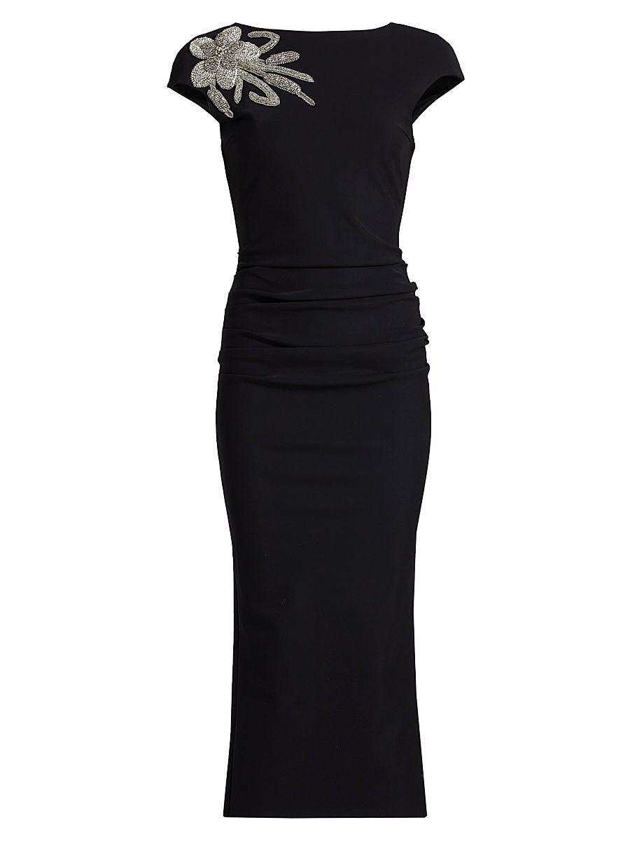 Women's Hesup Shoulder-Embellished Cocktail Dress - Black - Size 4
