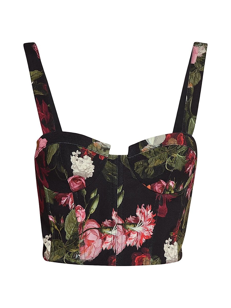 Women's Jeanna Floral Satin Bustier Top - Be Still - Size 2