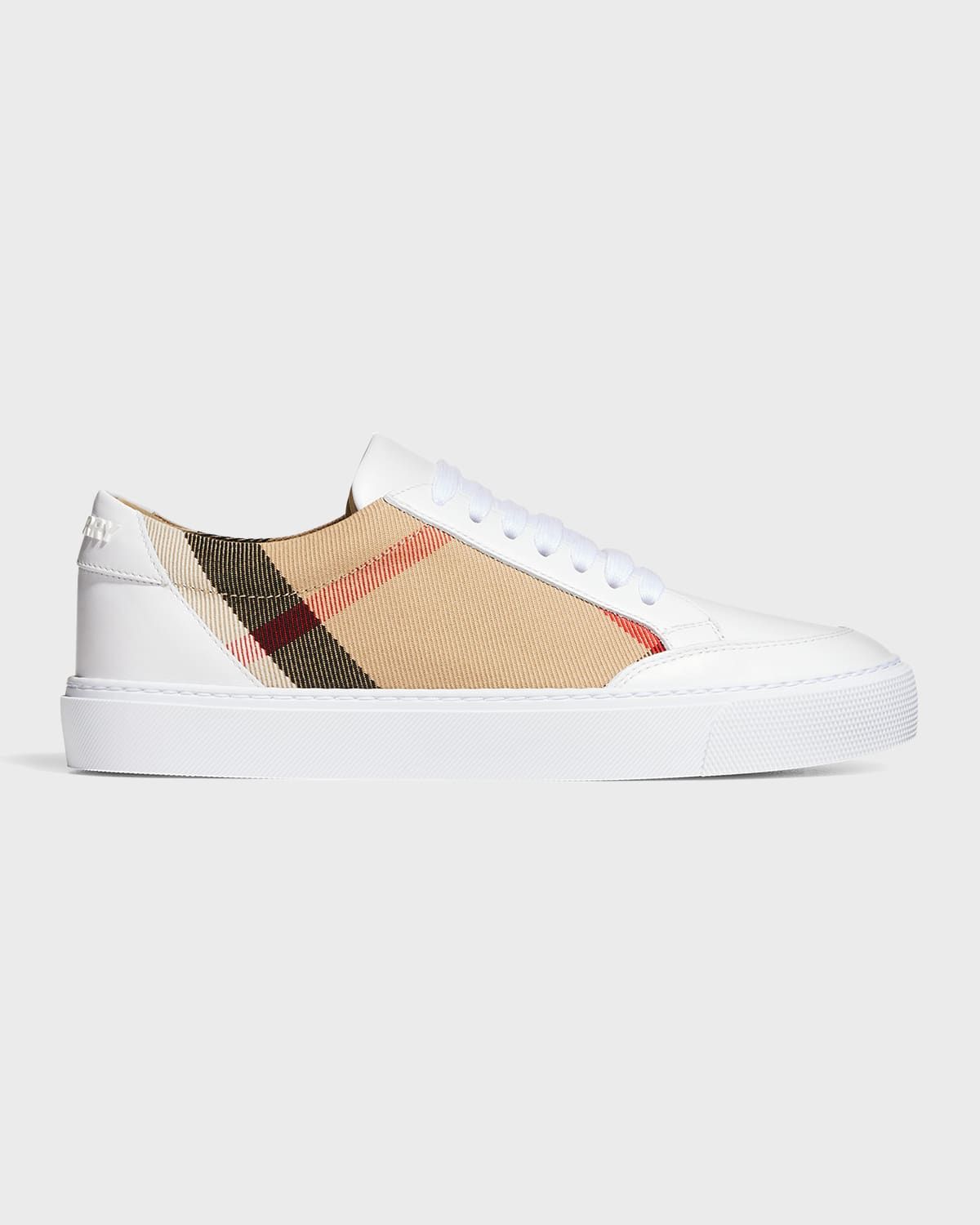 Salmond Check Leather Low-Top Sneakers