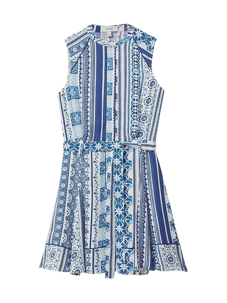 Women's Florence Stripe Tie-Waist Minidress - Blue - Size 2