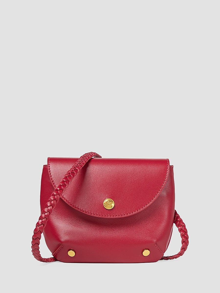 Girl's Leather Crossbody Bag - Lipstick Red