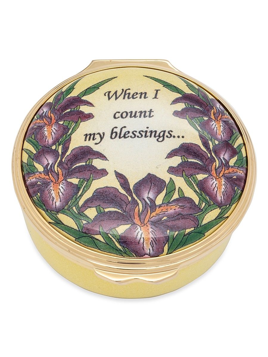 Enamel Occasion Boxes Halcyon Days When I Count My Blessings Enamel Box