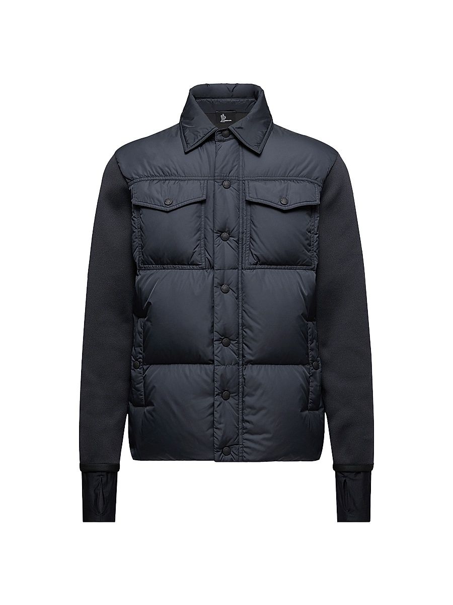 Men's Down-Filled Cardigan - Navy Blue - Size XXL