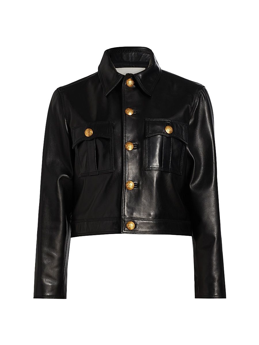 Women's Leather Jacket 74 - Black - Size 4