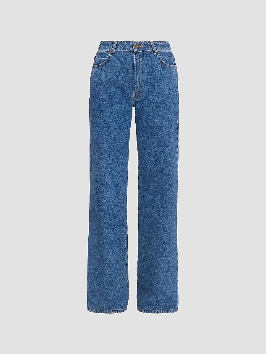 Balmain Women's Tailored High-Rise Straight-Leg Jeans - Bleu Jean Fonce - Size 8